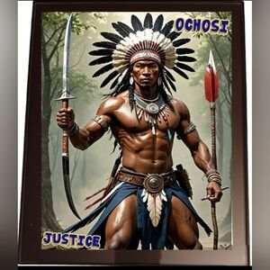 Orisha Ochosi In A Glass Front Frame 8x10 Picture AI wall